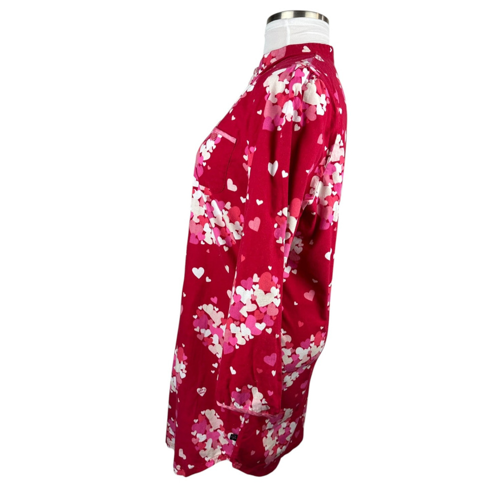 Nick & Nora Hearts Flannel Cotton Nightgown Love Valentine Red Pink XXL *Flawed - Picture 5 of 16